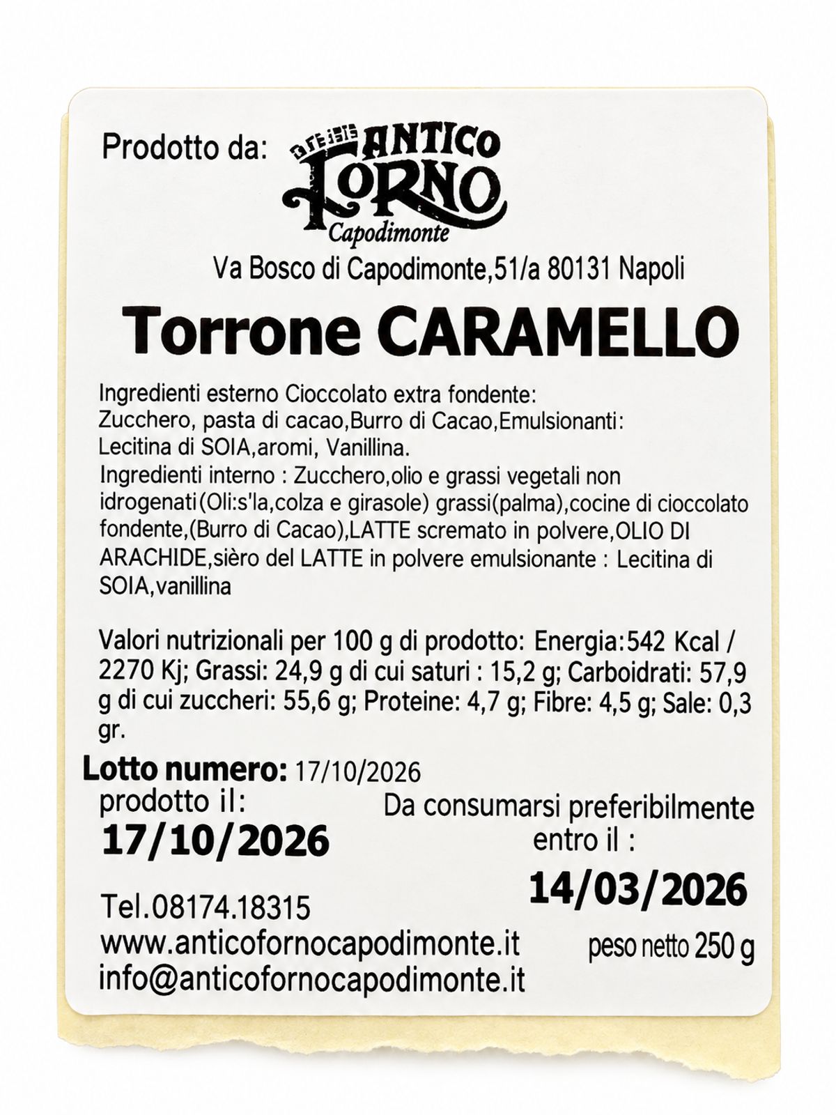 Antico Forno Torrone al Caramello 250 g