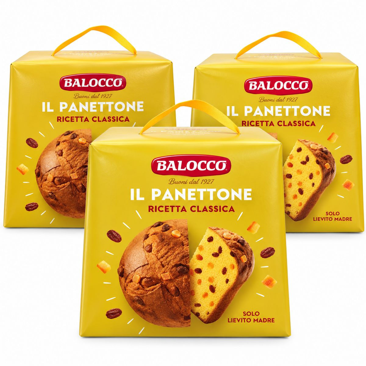 Balocco Panettone Receta Clásica 750g - 3 piezas
