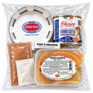 Cilindro Pastiera Napoletana Chirico con Grano Cotto 220 g, Scorze d’Arancia 120 g, Fior d’Arancio, Cannella, Vanillina e Ruoto – 6 Componenti