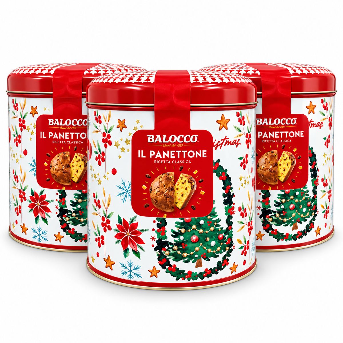 Balocco Panettone in Latta 700 g - 3 pezzi