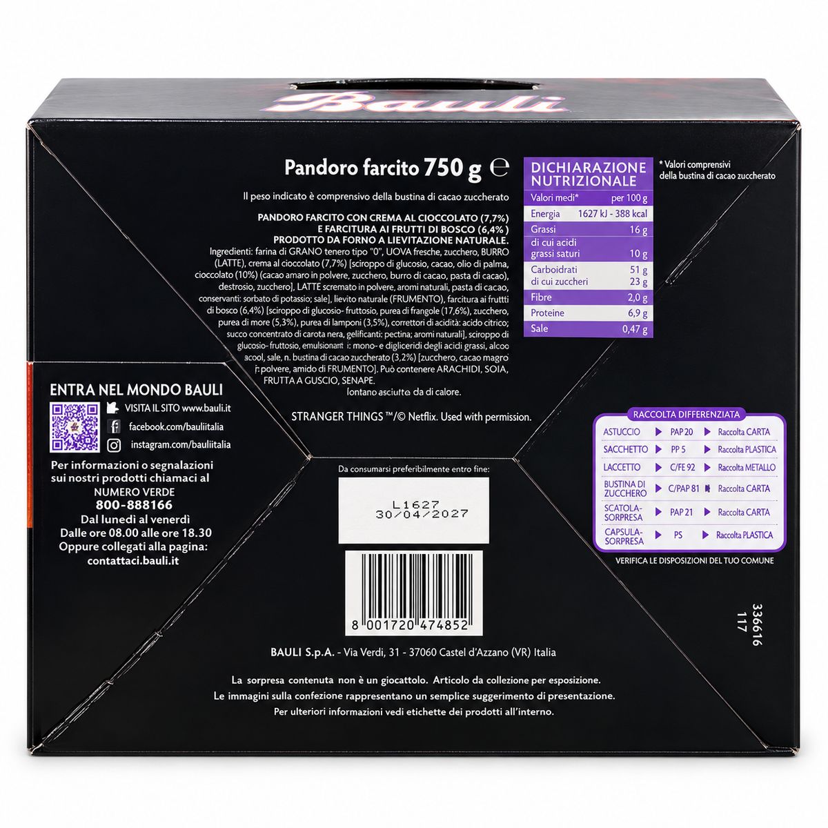 Bauli Pandoro Stranger Things 750 g