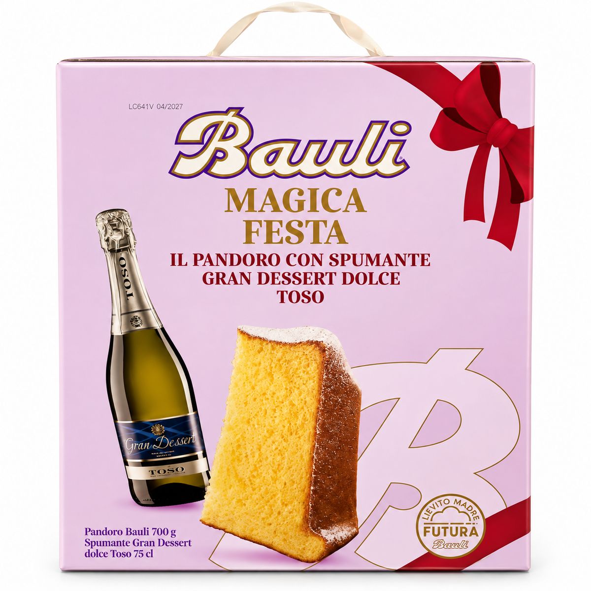 Fête magique Bauli Pandoro et vin mousseux Toso