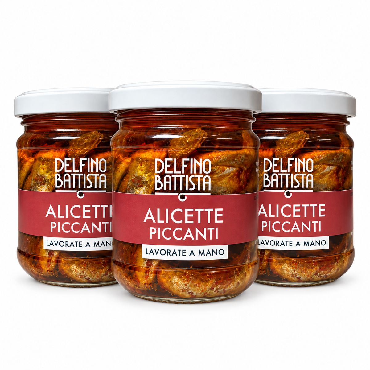 Delfino Battista Würzige Sardellen 200g - 3 Stück