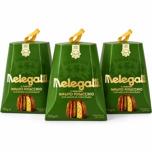 Melegatti Il Pandoro Impasto Pistacchio con Gocce di Cioccolato al Latte 750 g_0