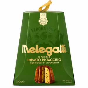 Melegatti Il Pandoro Impasto Pistacchio con Gocce di Cioccolato al Latte 750 g