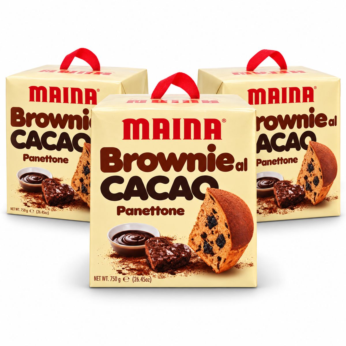 Maina Panettone Brownie al Cacao 750 g - 3 pezzi