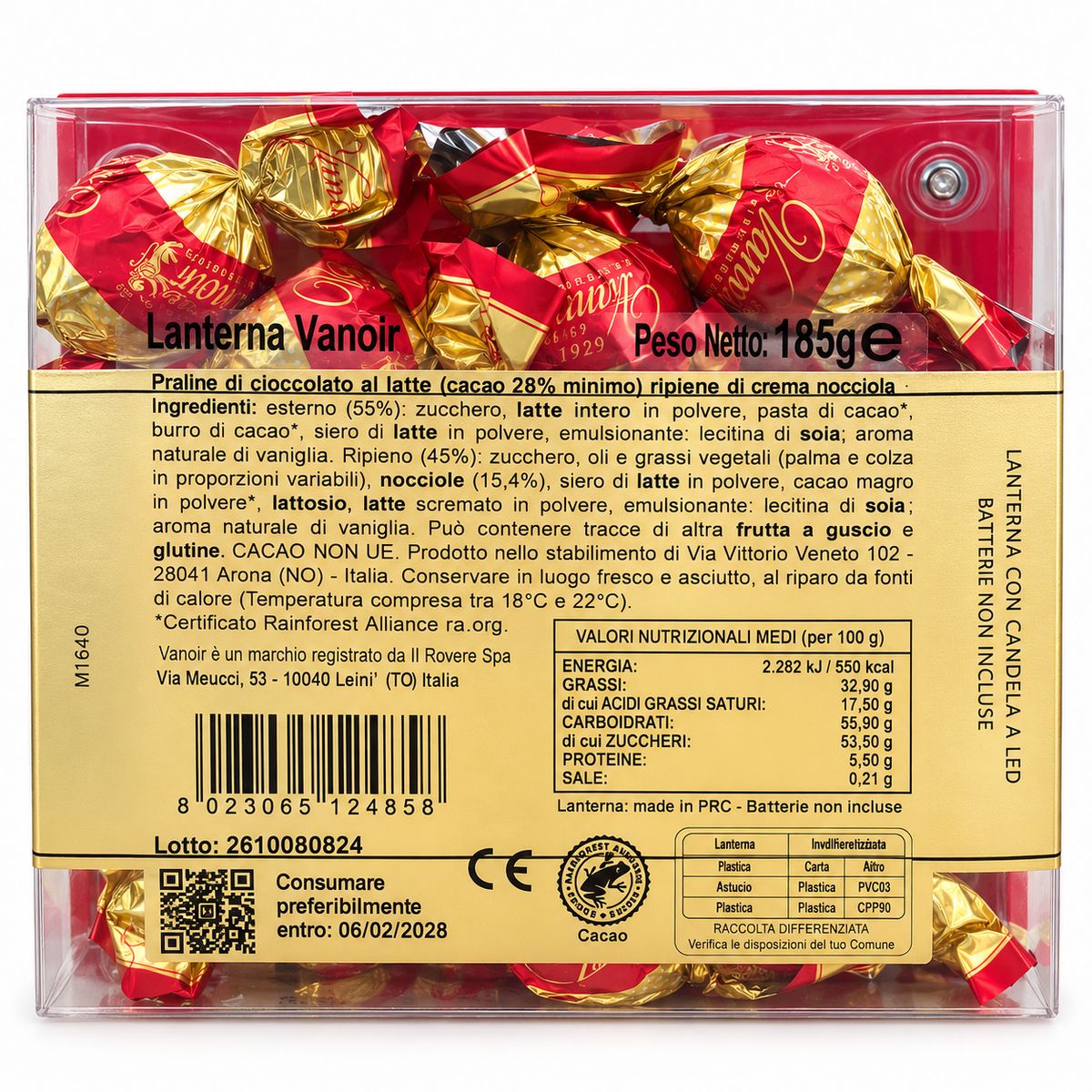 Chocolates Vanoir con forma de farolillo de nieve, 185 g