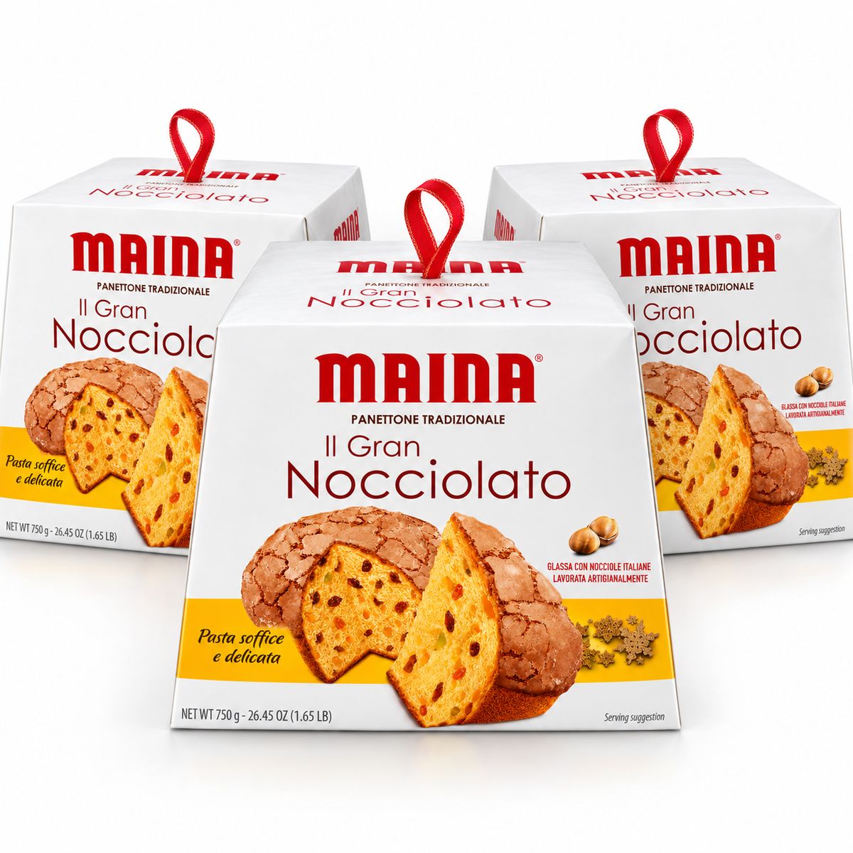 Maina Gran Nocciolato Panettone alle Nocciole 750 g - 3 pezzi