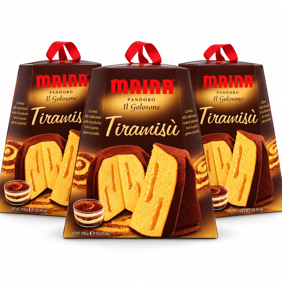 Maina Il Golosone Pandoro TiramisĂş 750 g - 3 pezzi