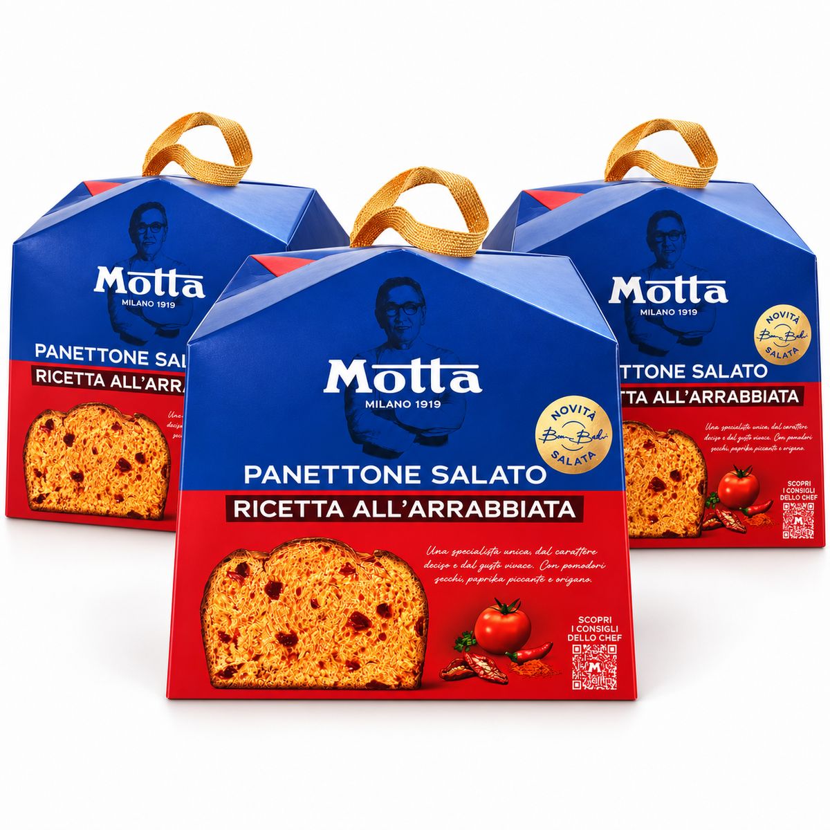 Motta Panettone Salato all'Arrabbiata 450 g - 3 pezzi