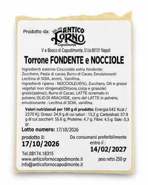 Antico Forno Capodimonte Torrone Fondente e Nocciole 250 g_1