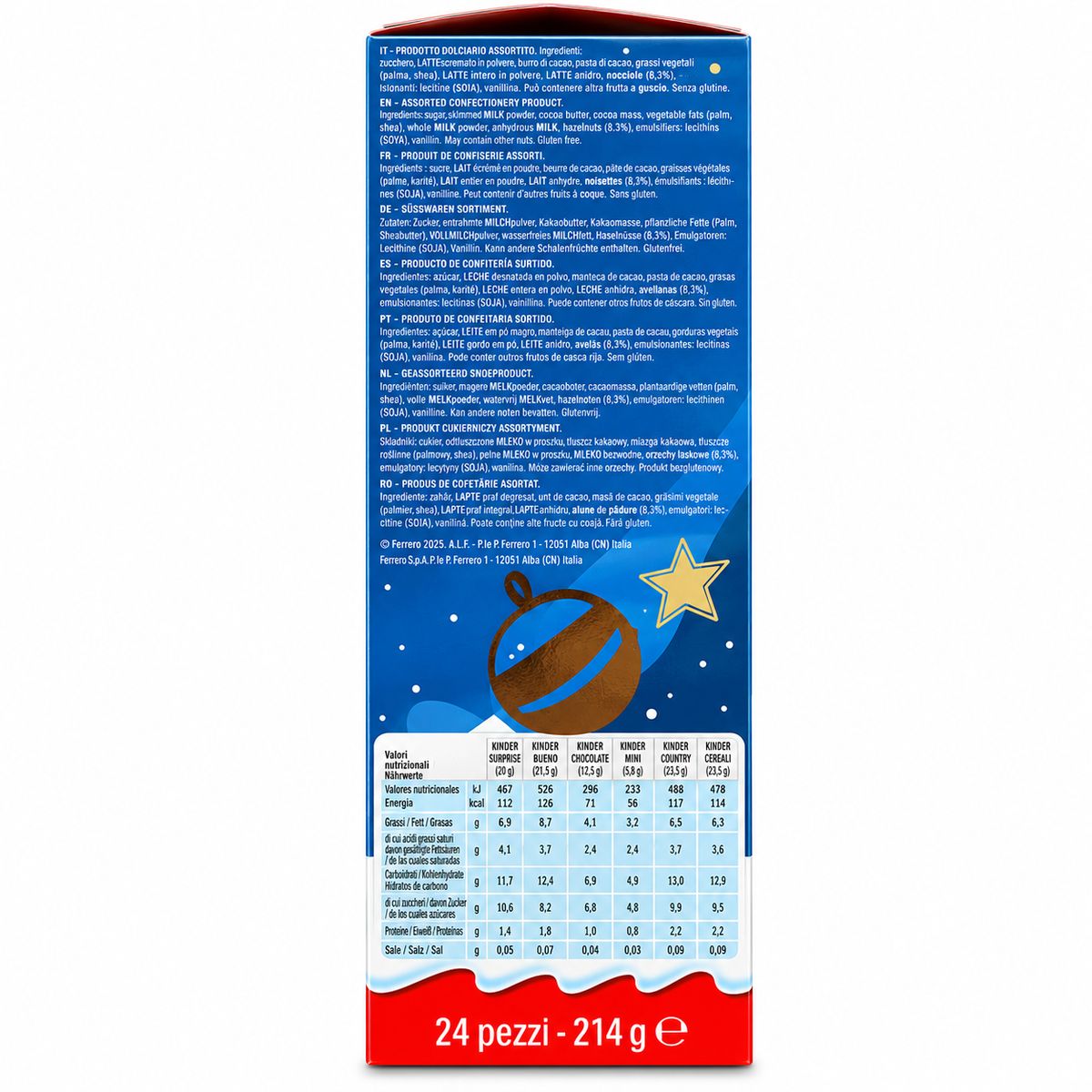 Kinder Calendario dell'Avvento 214 g