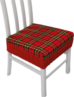 Set 2 Cuscini per Sedie Tartan Fascia Elastica